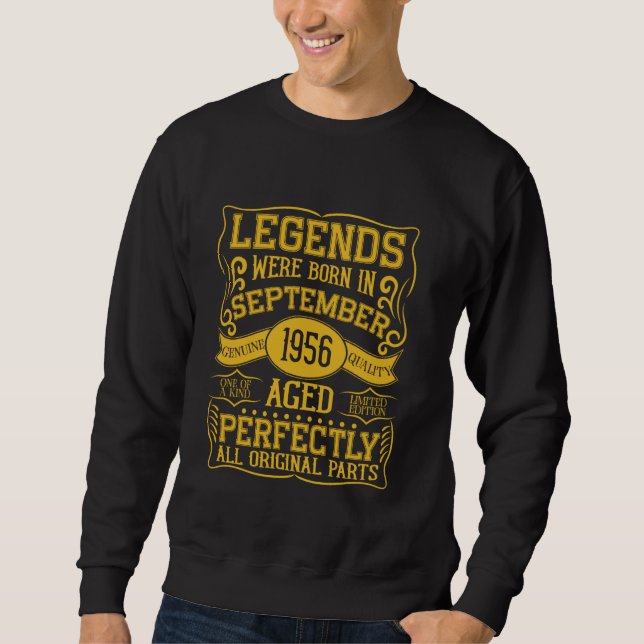 68th Birthday Legends Were Born In September 1956 Sweatshirt (Front)