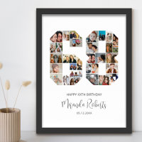 68th Birthday Number 68 Custom Photo Collage