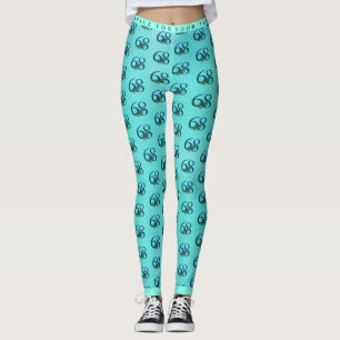 68th Birthday or Anniversary Peacock Pattern Leggings