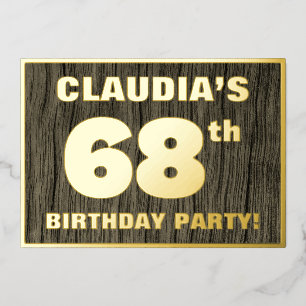 68th Birthday Party: Bold, Faux Wood Grain Pattern