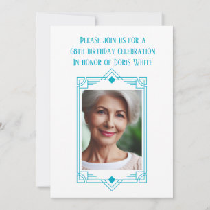 68th Birthday Party Custom Photo Frame Invitation