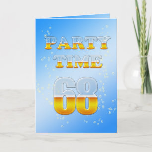 68th birthday party invitation with lots of beer