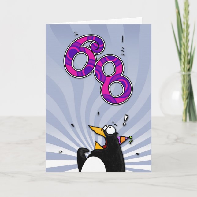 68th Birthday - Penguin Surprise Card (Front)