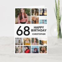 68th Birthday Photo Collage 13 Photos Black White