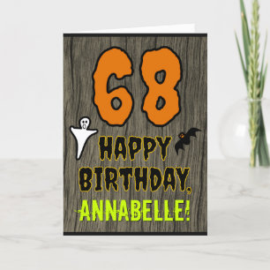 68th Birthday: Spooky Halloween Theme, Custom Name Card