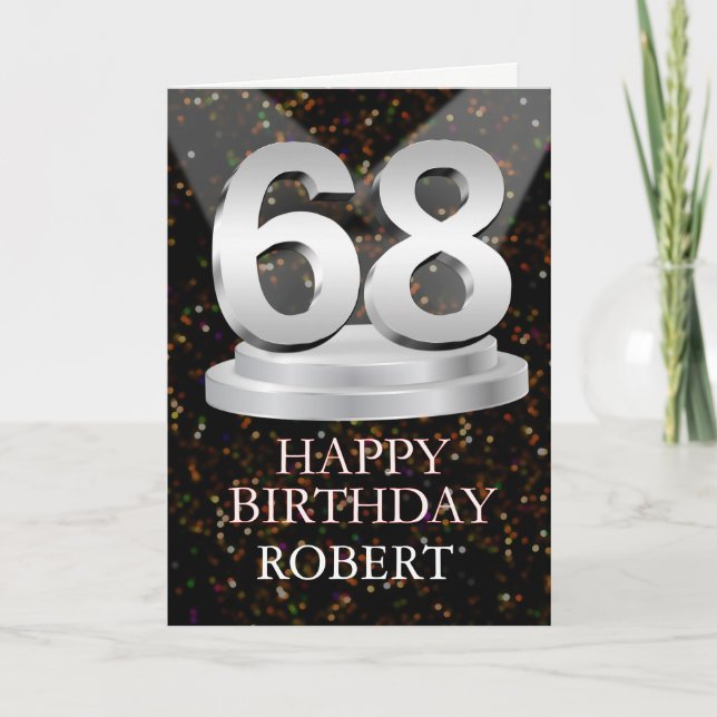 68th Birthday Spotlights Add A Name Card (Front)