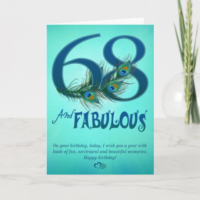 68th Birthday template Cards (Front)