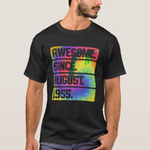 68th Birthday Tie Dye Awesome Since August 1955 68 T-Shirt