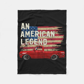69 1969 1970 70 C10 Truck American Flag Legend Fleece Blanket