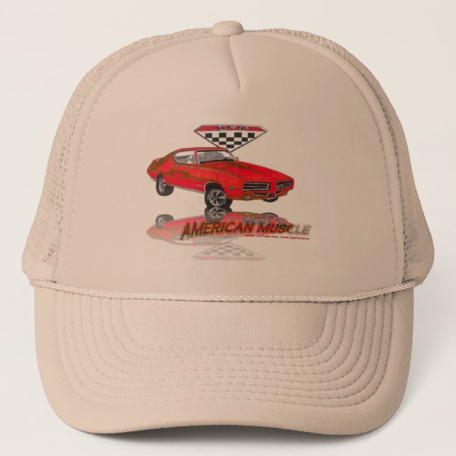 69 GTO Judge Carousel Red Trucker Hat (Front)