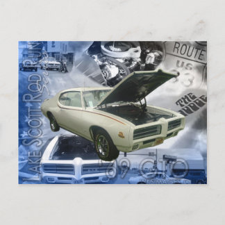 69 GTO-Lake Scott Rod Run Postcard