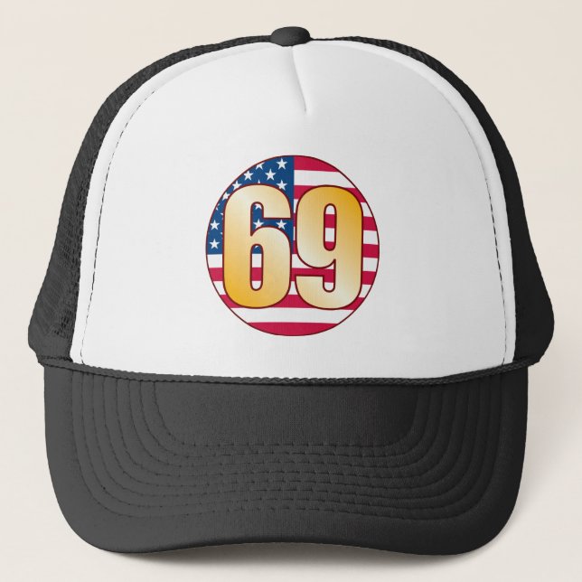 69 USA Gold Trucker Hat (Front)