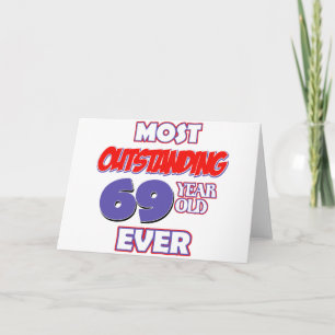 69 YEAR OLD BIRTHDAY DESIGNS CARD