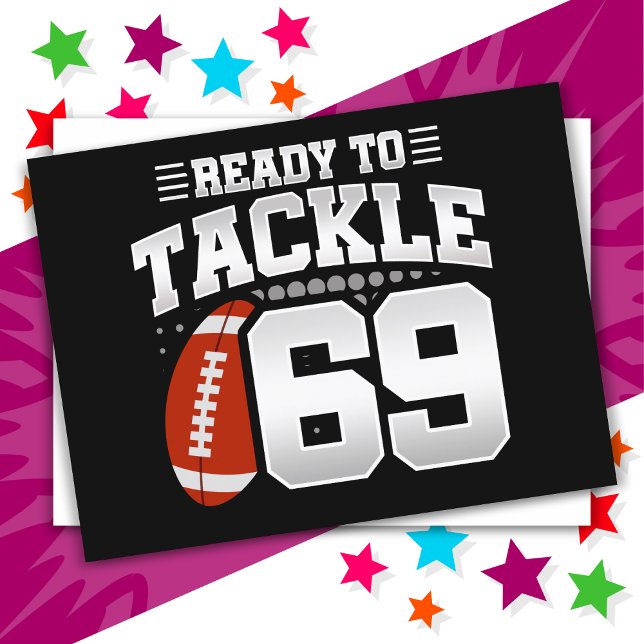 69 Year Old Tackle Football Party 69th Birthday Postcard (Creator Uploaded)