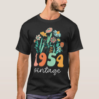 69 Years Old 1954 69Th Women Birthday Wildflower T-Shirt