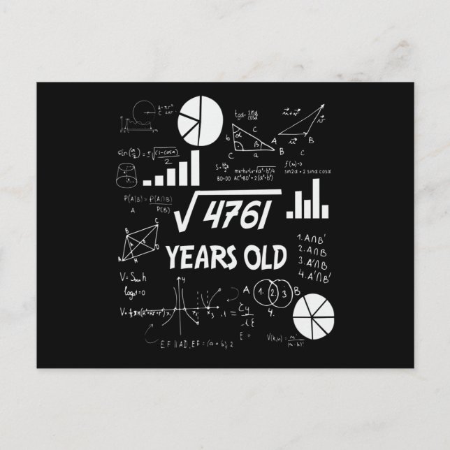69 Years Old Bday Math Teacher 69th Birthday Gift Postcard (Front)