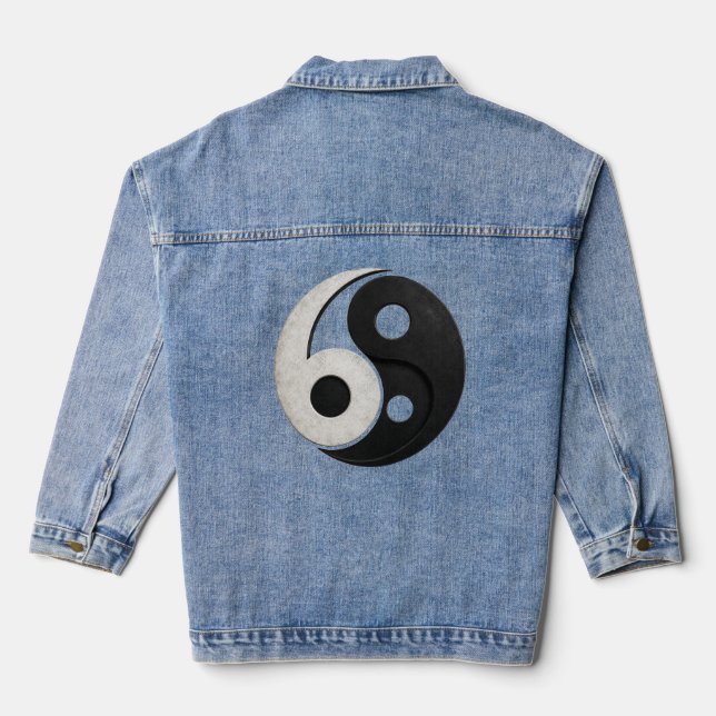 69 Yin Yang Symbol Design Denim Jacket (Back)