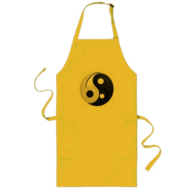 69 Yin Yang Symbol Design Long Apron (Front)