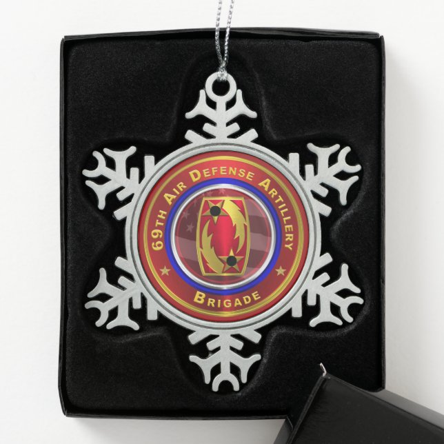 69th Air Defence Artillery Brigade  Snowflake Pewter Christmas Ornament (Box)