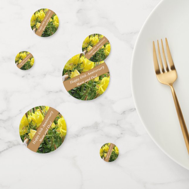 69th Anniversary Editable Evening Primrose Confetti (Group)