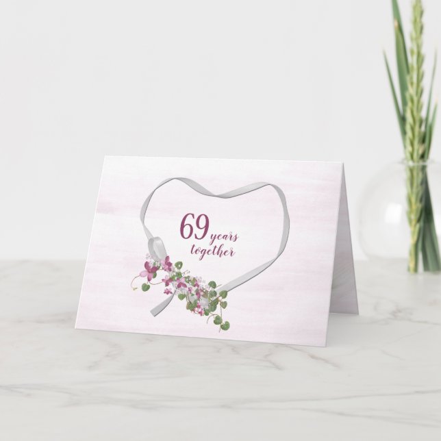 69th Anniversary Ribbon Heart Card (Front)