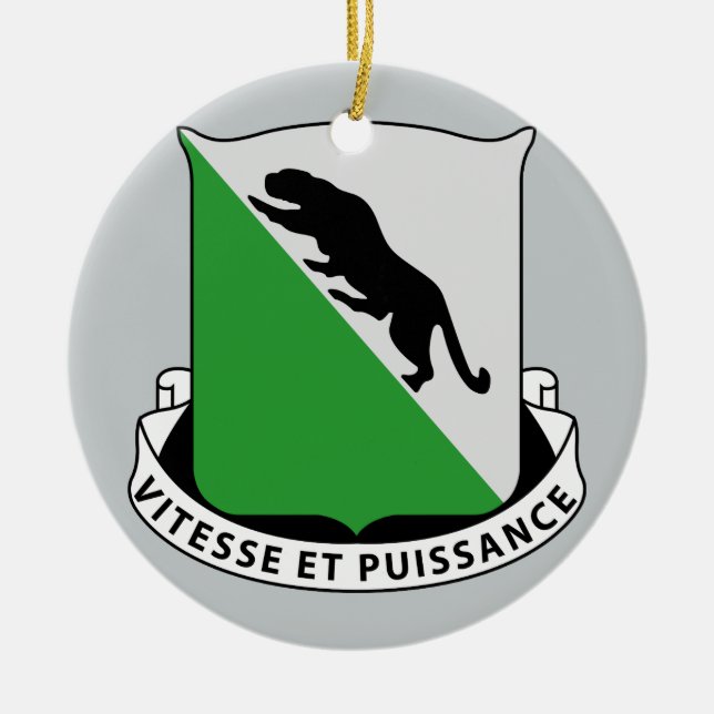 69th Armoured Regiment Ceramic Tree Decoration (Front)
