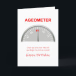 69th Birthday, Ageometer Reading Card<br><div class="desc">A funny 69th birthday car showing an ageometer pointing to the age 69. A humourous way to wish a happy birthday.</div>
