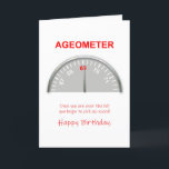 69th Birthday, Ageometer Reading Card<br><div class="desc">A funny 69th birthday car showing an ageometer pointing to the age 69. A humourous way to wish a happy birthday.</div>