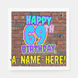 69th Birthday ~ Fun, Urban Graffiti Inspired Look Napkin