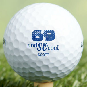 69th Birthday Gift for Him Cool Funny Blue Custom Golf Balls