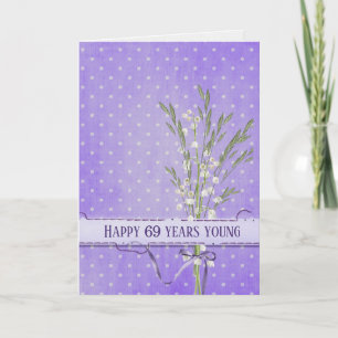 69th Birthday Lily of the Valley Bouquet Card