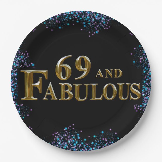 69th Birthday  Paper Plate (Front)