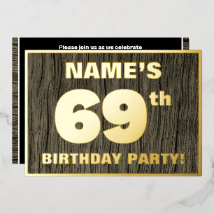 69th Birthday Party: Bold, Faux Wood Grain Pattern