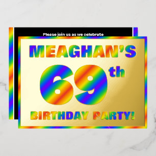 69th Birthday Party — Fun, Rainbow Spectrum “69”