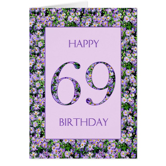 69th Birthday Purple Daisies (Front)