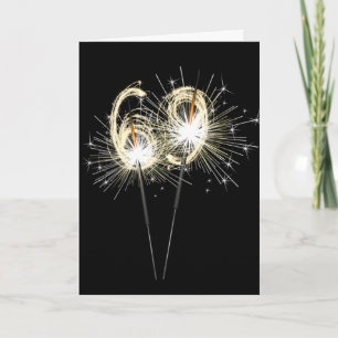 69th Birthday Sparklers on Black Card