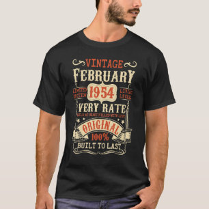 69th Birthday Vintage February 1954 69 Year Old Me T-Shirt
