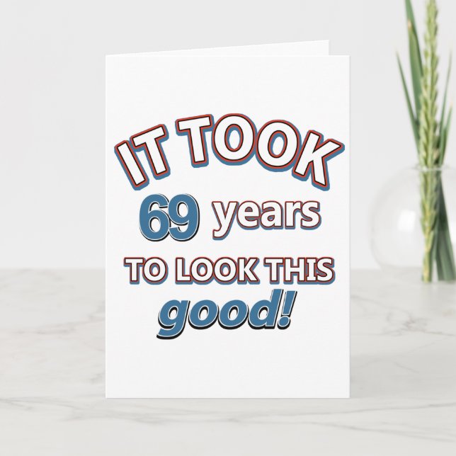 69th year birthday designs card (Front)