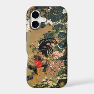 6. 紫陽花双鶏図, 若冲 Hydrangea and Rooster, Jakuchū