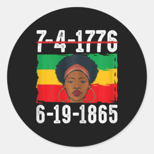 6-19-1865 African American Black History Month Classic Round Sticker