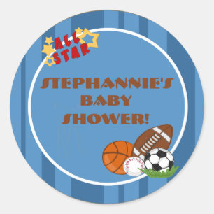 6 - 3"  Favour Stickers All-Star Blue