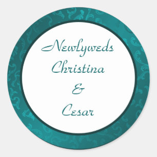 6 - 3" Favour Stickers Arabian Teal