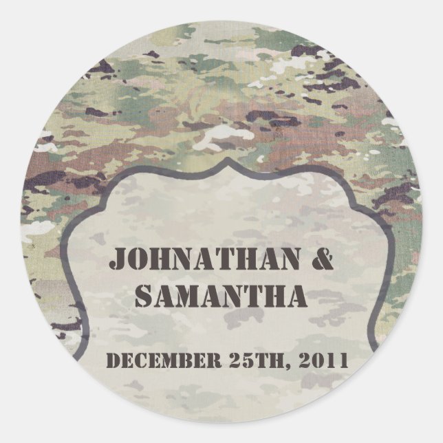 6 - 3"  Favour Stickers Army OCP Camo Uniform Camo (Front)