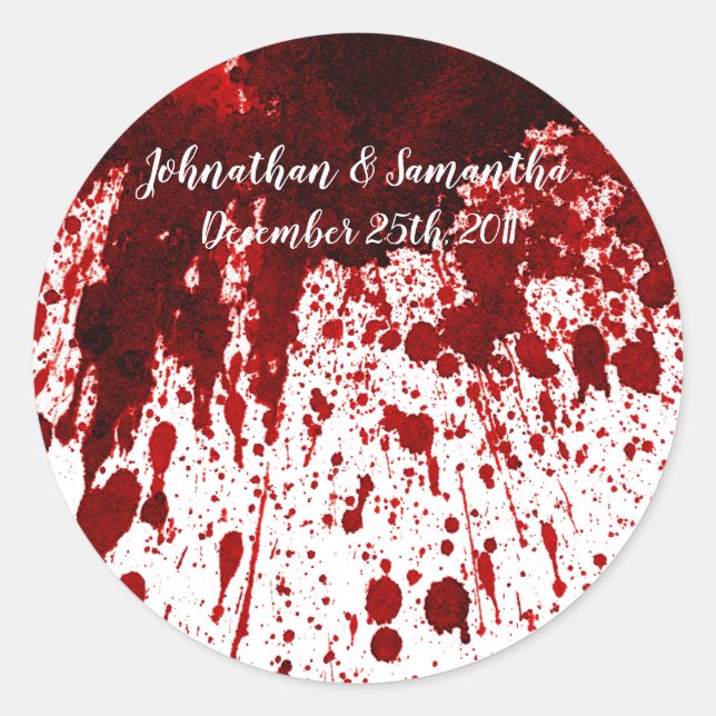 6 - 3" Favour Stickers Blood Splatter Vampire Goth (Front)