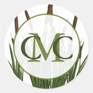6 - 3" Favour Stickers Cattail/Dragonfly in Colour