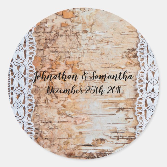 6 - 3"  Favour Stickers Country Barn Wood Lace Tri (Front)