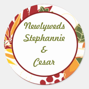 6 - 3" Favour Stickers Fall Foliage Leaves