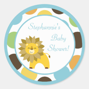 6 - 3"  Favour Stickers Jungle King Lion Safari