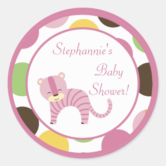 6 - 3"  Favour Stickers Jungle Queen Tiger Safari (Front)