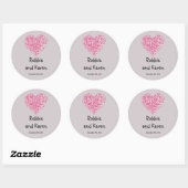6 - 3" Favour Stickers Pink Floral Petals Flower (Sheet)